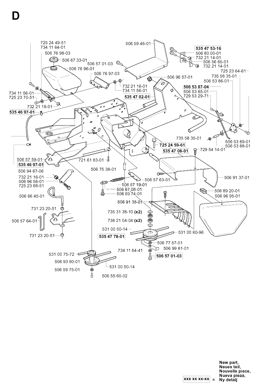 Frame 2 Diagram and Parts List for R155 (953533805)(2005-01) Husqvarna Lawn Tractor