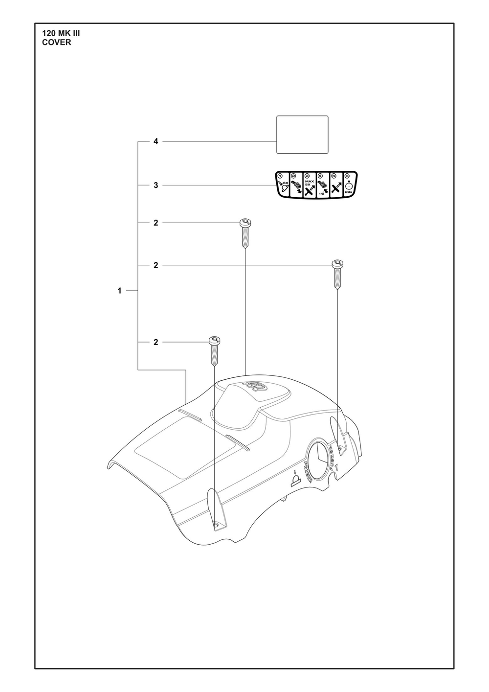 Cover Diagram and Parts List for 120MARKIII  Husqvarna Chainsaw