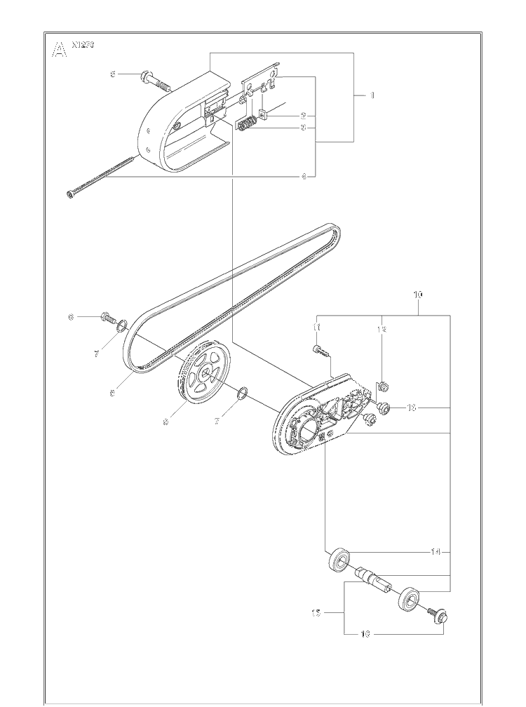 Belt Guard And Pulley Diagram and Parts List for K1270 (K1270 Rail)(2016-07) Husqvarna Table Saw Accessories