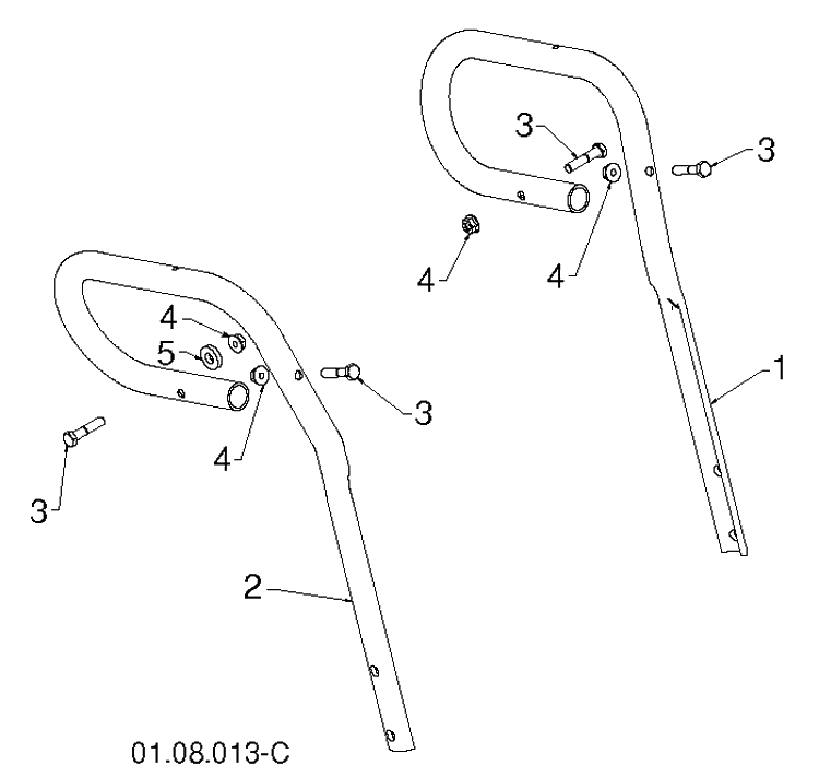 Handle And Controls 4 Diagram and Parts List for 1830HV (96193007304)(2012-06) Husqvarna Snow Blower