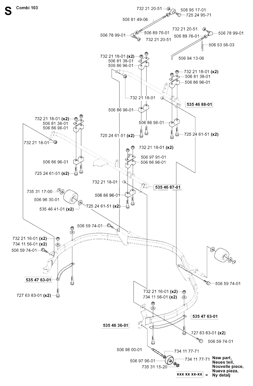 Protection Frame Diagram and Parts List for R15-V2 (953533701)(2004-02) Husqvarna Lawn Tractor