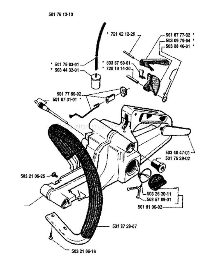Page L Diagram and Parts List for 51 1991-10 Husqvarna Chainsaw