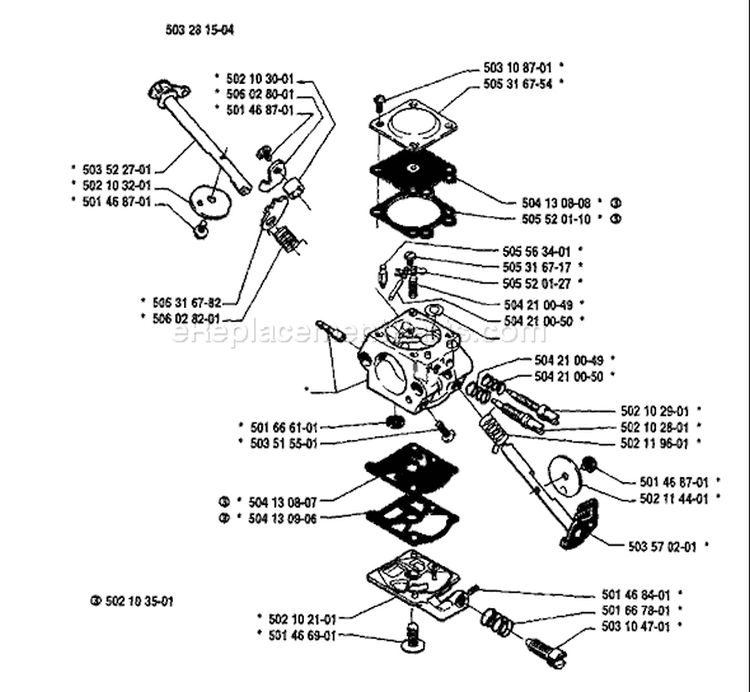 Page D Diagram and Parts List for 51 1991-10 Husqvarna Chainsaw