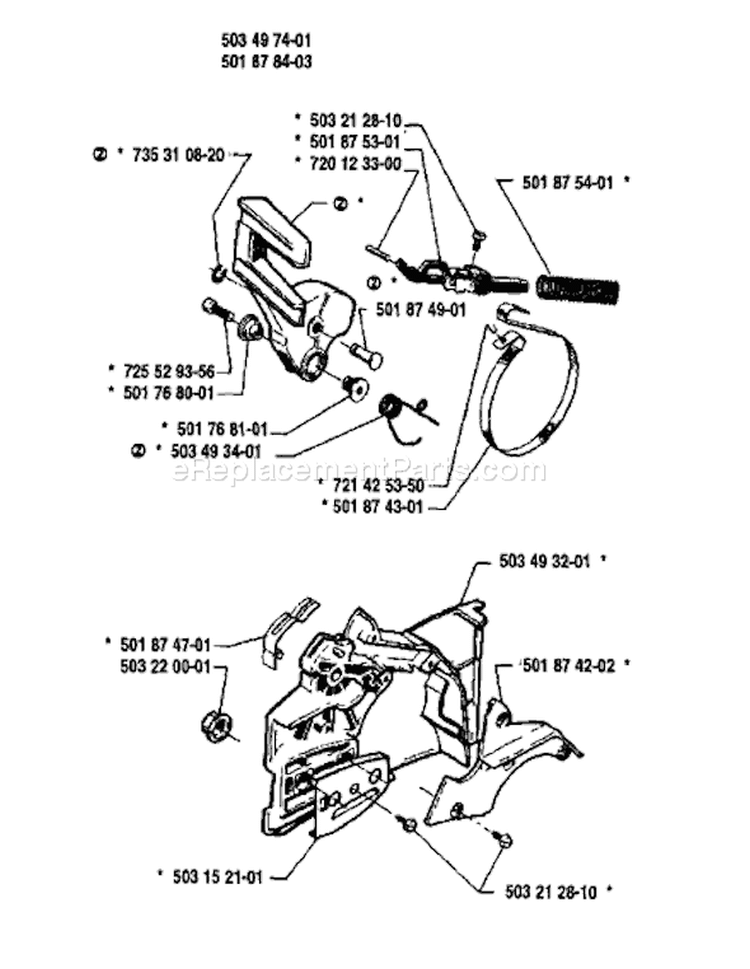 Page E Diagram and Parts List for 51 1991-10 Husqvarna Chainsaw