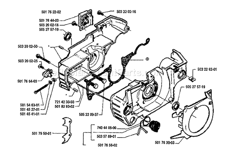 Page F Diagram and Parts List for 51 1991-10 Husqvarna Chainsaw