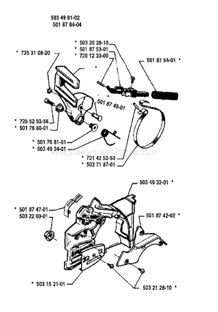 Page C Diagram and Parts List for 51 1994-06 Husqvarna Chainsaw