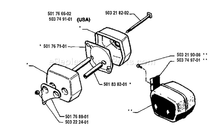 Page G Diagram and Parts List for 51 1994-06 Husqvarna Chainsaw