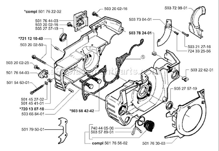 Page E Diagram and Parts List for 51 1998-06 Husqvarna Chainsaw