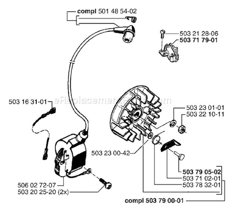Page G Diagram and Parts List for 51 1998-06 Husqvarna Chainsaw