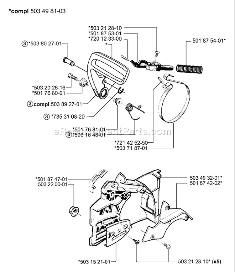 Page C Diagram and Parts List for 51 2000-05 Husqvarna Chainsaw