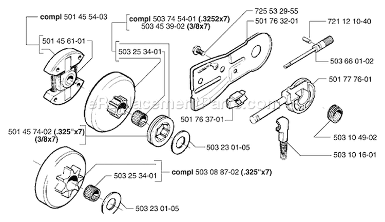 Page D Diagram and Parts List for 51 2000-05 Husqvarna Chainsaw