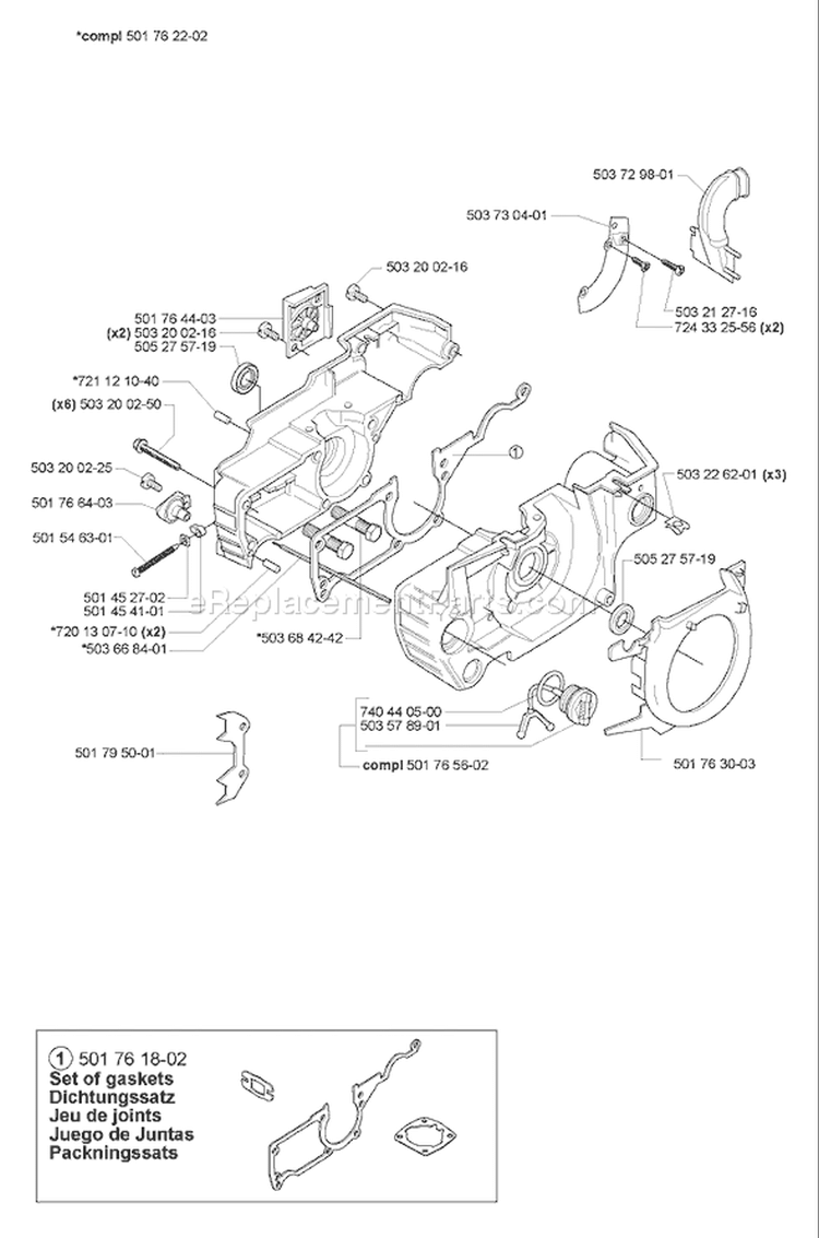 Page E Diagram and Parts List for 55 2007-02 Husqvarna Chainsaw