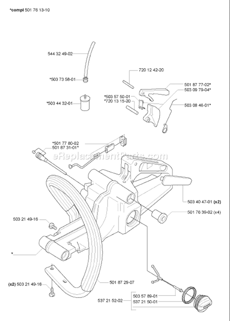 Page F Diagram and Parts List for 55EU1 55 EU1 2007-02 Husqvarna Chainsaw