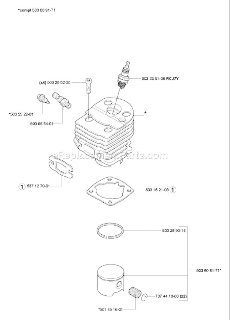 Page I Diagram and Parts List for 55 2007-02 Husqvarna Chainsaw