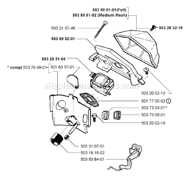 Page A Diagram and Parts List for 55RANCHEREPA 55 Rancher EPA 1998-08 Husqvarna Chainsaw