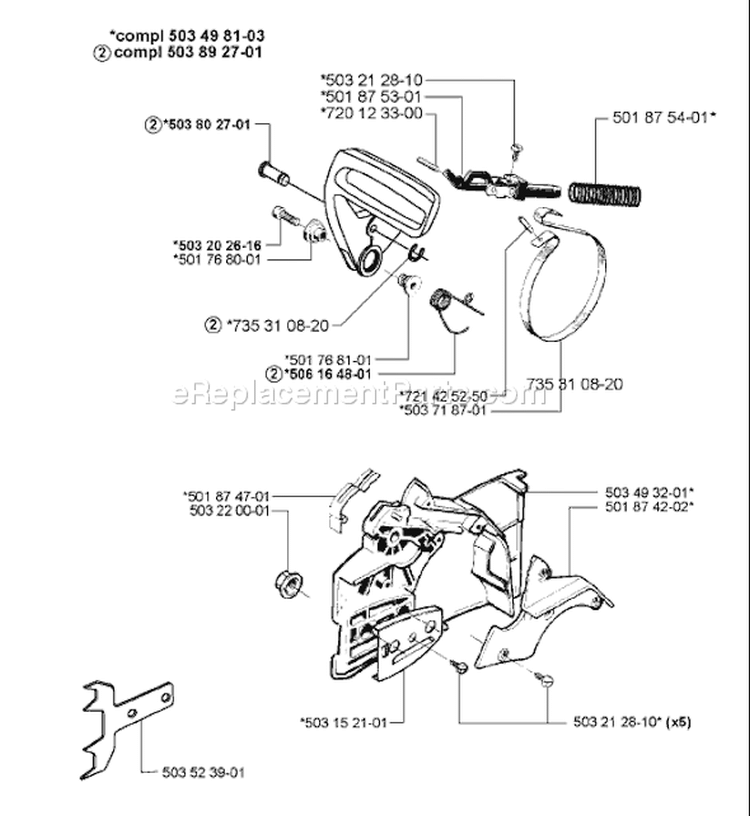 Page C Diagram and Parts List for 55RANCHEREPA 55 Rancher EPA 1998-08 Husqvarna Chainsaw
