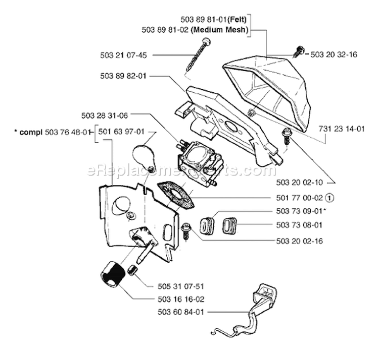 Page A Diagram and Parts List for 55RANCHEREPA 55 Rancher EPA 2000-05 Husqvarna Chainsaw