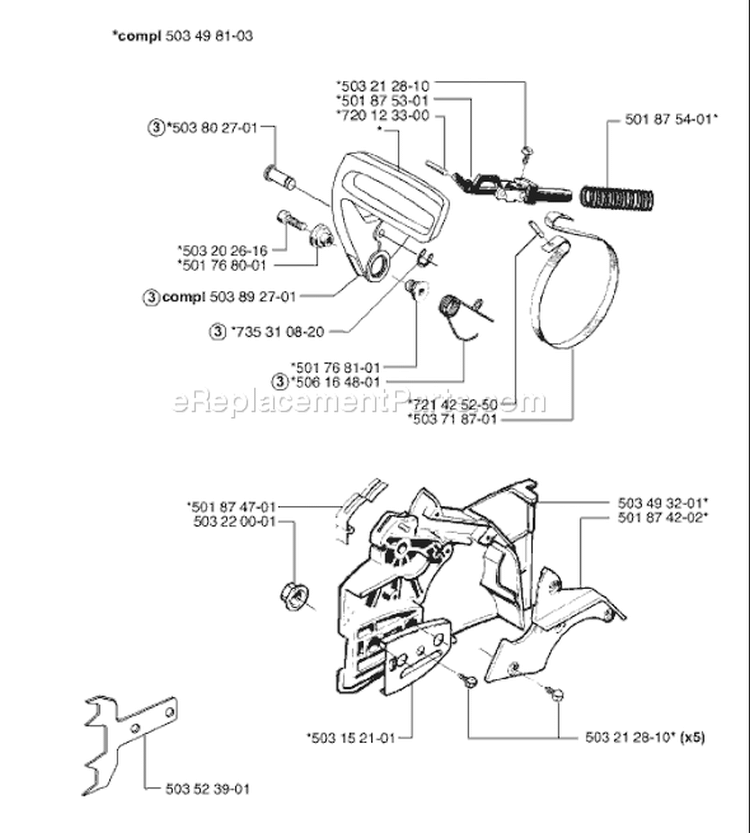 Page C Diagram and Parts List for 55RANCHEREPA 55 Rancher EPA 2000-05 Husqvarna Chainsaw