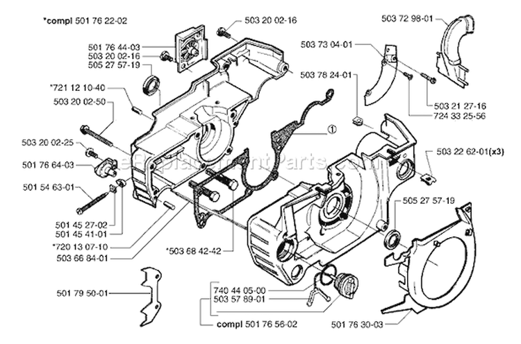 Page D Diagram and Parts List for 55RANCHEREPA 55 Rancher EPA 2000-05 Husqvarna Chainsaw