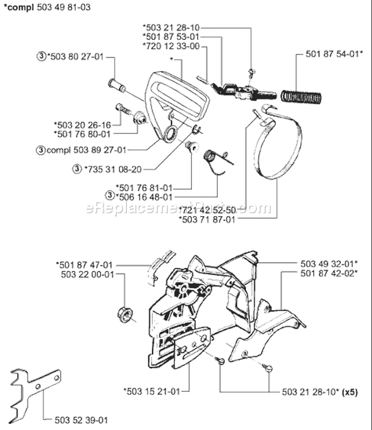 Page C Diagram and Parts List for 55RANCHEREPA 55 Rancher EPA 2004-01 Husqvarna Chainsaw