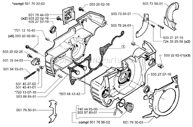 Page E Diagram and Parts List for 55RANCHEREPA 55 Rancher EPA 2004-01 Husqvarna Chainsaw