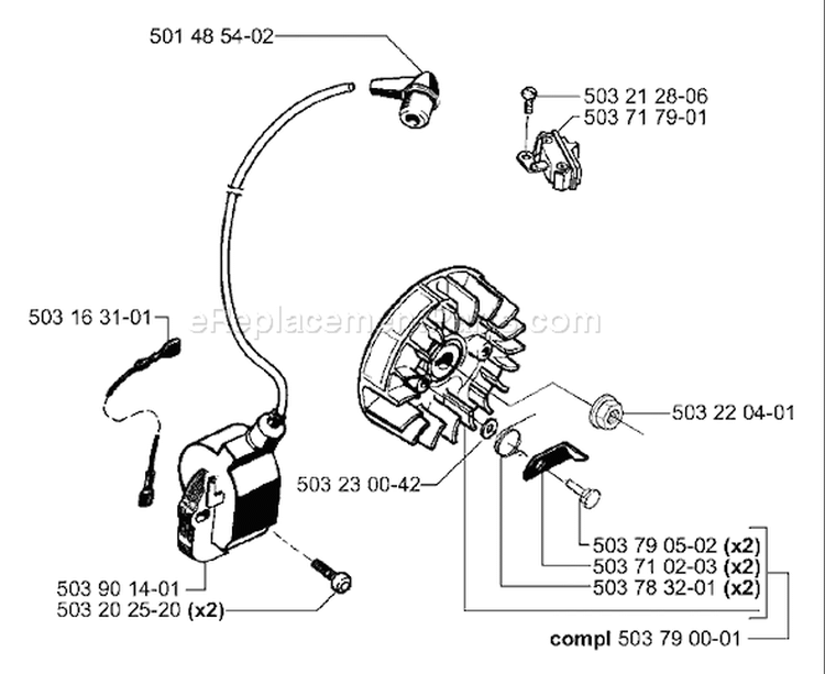 Page G Diagram and Parts List for 55RANCHEREPA 55 Rancher EPA 2004-01 Husqvarna Chainsaw
