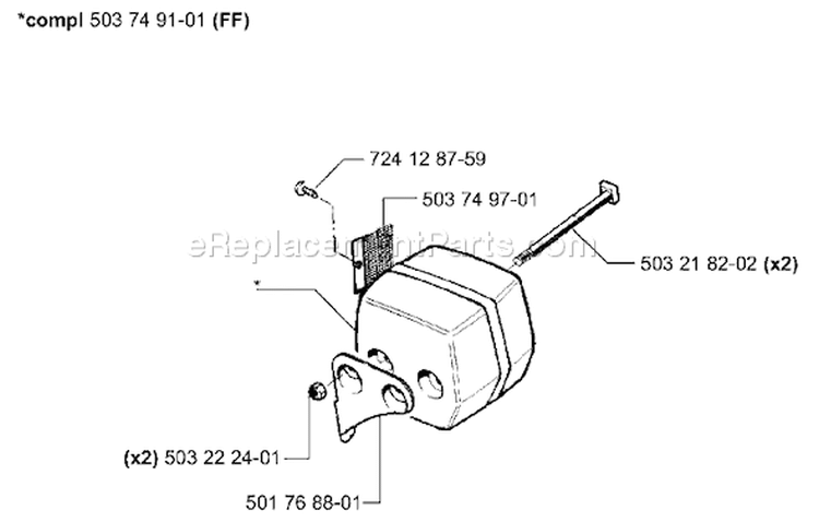 Page H Diagram and Parts List for 55RANCHEREPA 55 Rancher EPA 2004-01 Husqvarna Chainsaw