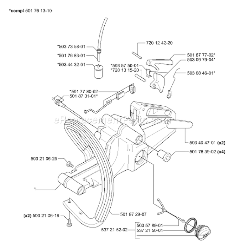 Page F Diagram and Parts List for 55EU1 55 EU1 2006-02 Husqvarna Chainsaw
