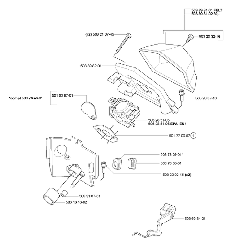 Page A Diagram and Parts List for 55RANCHER 55 Rancher 2007-02 Husqvarna Chainsaw