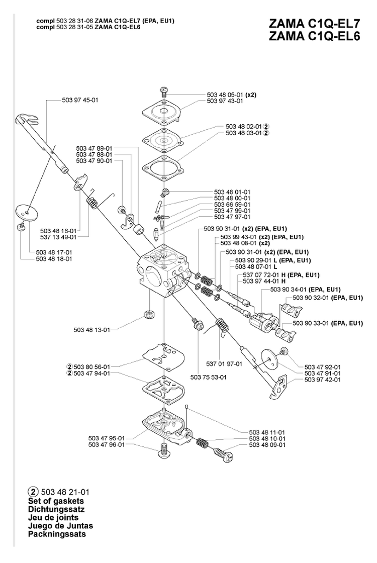 Page B Diagram and Parts List for 55RANCHER 55 Rancher 2007-02 Husqvarna Chainsaw