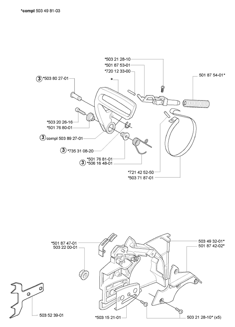Page C Diagram and Parts List for 55RANCHER 55 Rancher 2007-02 Husqvarna Chainsaw