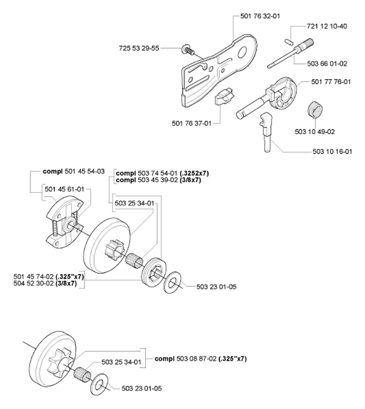 Page D Diagram and Parts List for 55RANCHER 55 Rancher 2007-02 Husqvarna Chainsaw