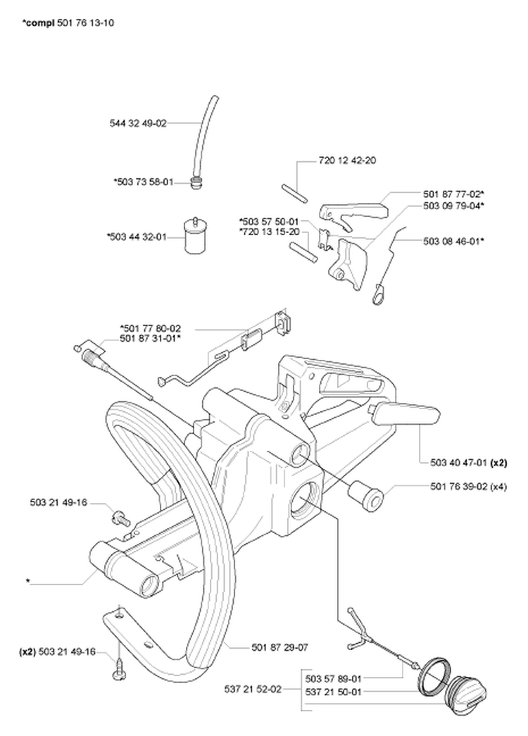 Page F Diagram and Parts List for 55RANCHER 55 Rancher 2007-02 Husqvarna Chainsaw