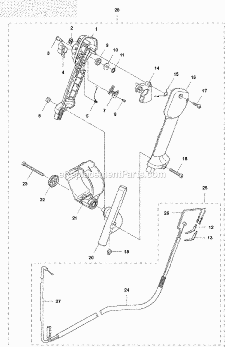 Throttle Controls Diagram and Parts List for 560BTS 2011-10 Husqvarna Leaf Blower / Vacuum