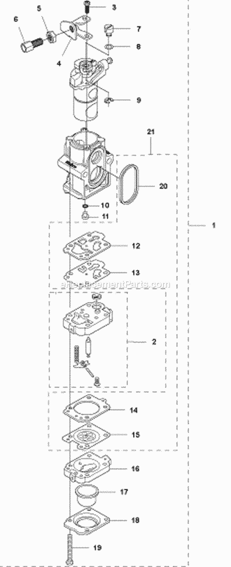 Carburetor Diagram and Parts List for 560BTS 2011-10 Husqvarna Leaf Blower / Vacuum