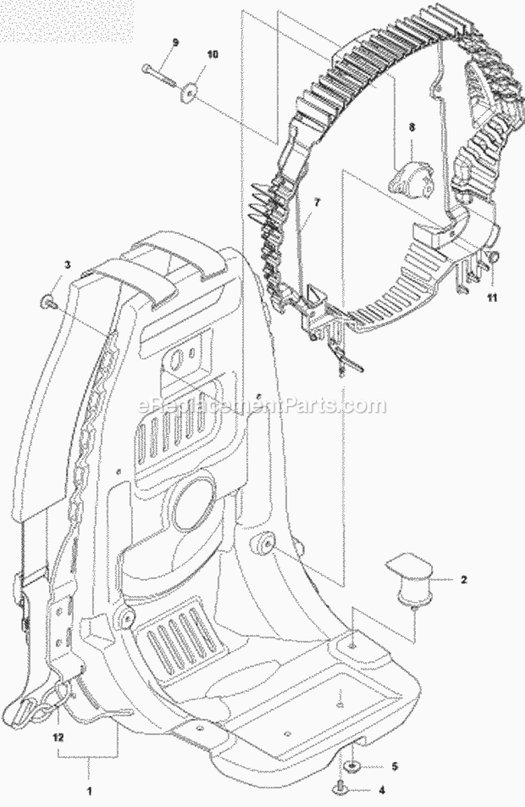 Frame Diagram and Parts List for 560BTS 2011-10 Husqvarna Leaf Blower / Vacuum