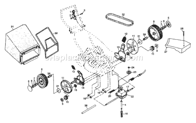 Page B Diagram and Parts List for 560HST 560 HST 954140060A -1998-02 Husqvarna Lawn Mower
