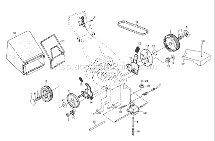 Page A Diagram and Parts List for 560HS 560 HS 954140058B -1998-07 Husqvarna Lawn Mower