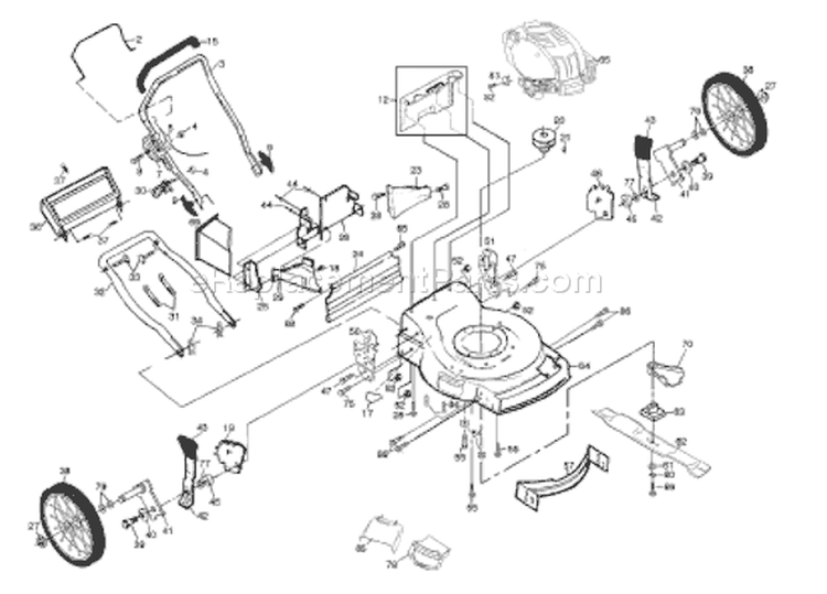 Page B Diagram and Parts List for 560HS 560 HS 954140058E -1999-12 Husqvarna Lawn Mower