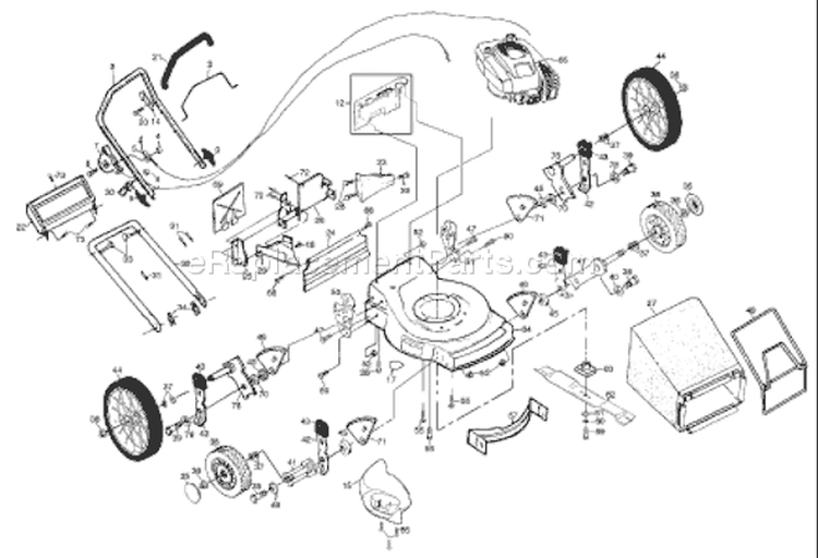 Page A Diagram and Parts List for 560HT 560 HT 954140057B -1998-07 Husqvarna Lawn Mower