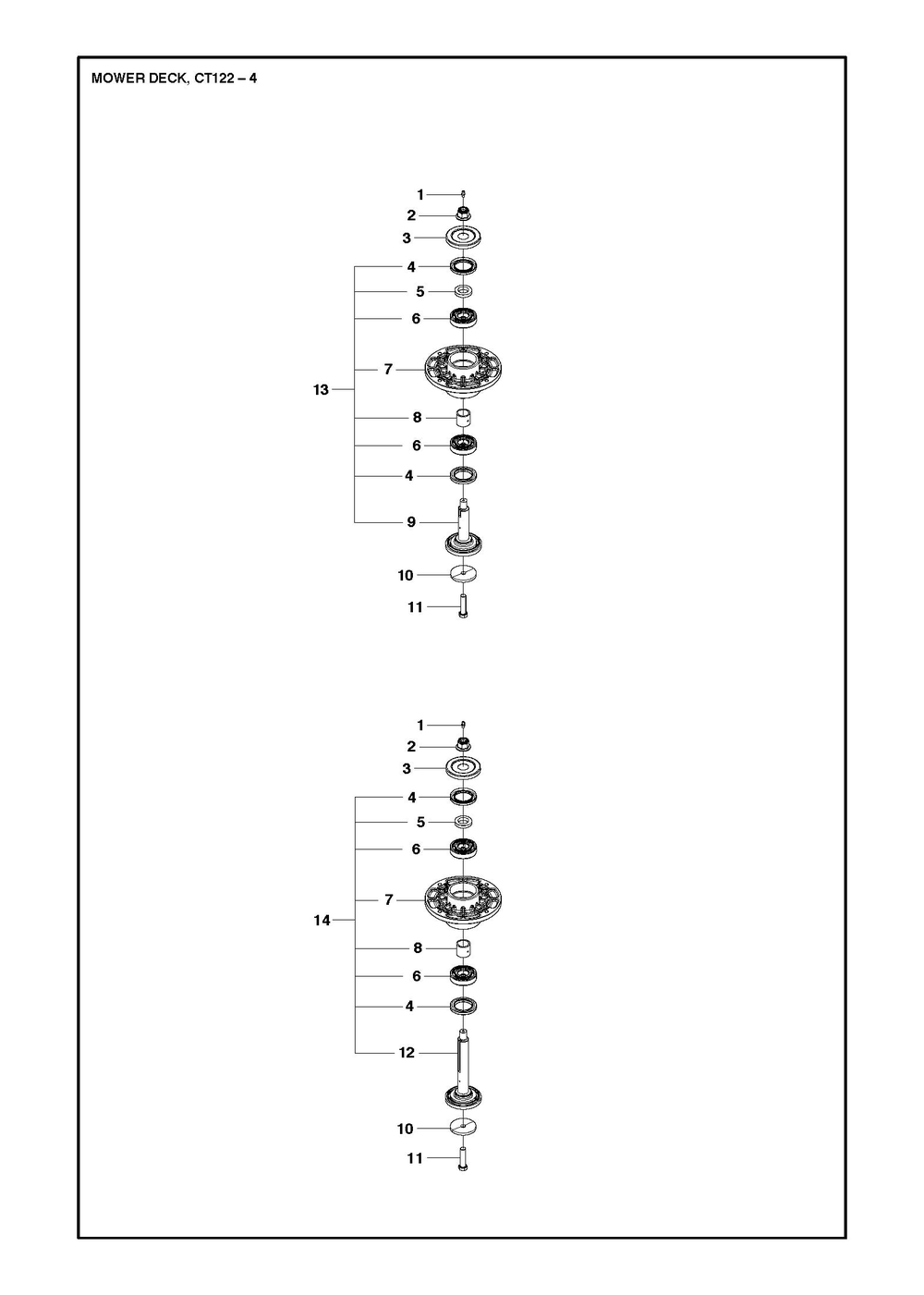 48/122cm Cutting Deck Diagram and Parts List for 122P5242012-2022  Husqvarna Lawn Tractor Accessories
