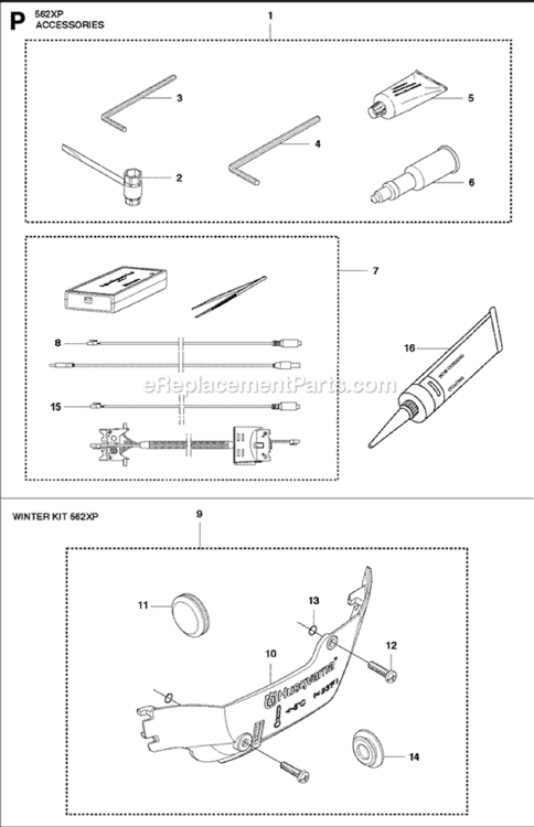 Page A Diagram and Parts List for 562XP  Husqvarna Chainsaw