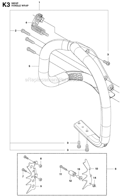 Page L Diagram and Parts List for 562XP  Husqvarna Chainsaw