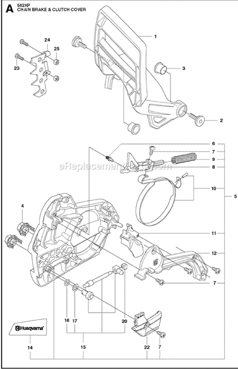 Page D Diagram and Parts List for 562XP  Husqvarna Chainsaw