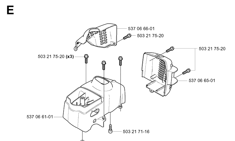 Cylinder Cover Diagram and Parts List for 326P 20013500001-20021799999 Husqvarna Pole Saw