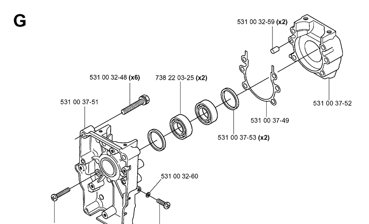 Crankcase Diagram and Parts List for 165BT 20053300001-Current Husqvarna Leaf Blower / Vacuum