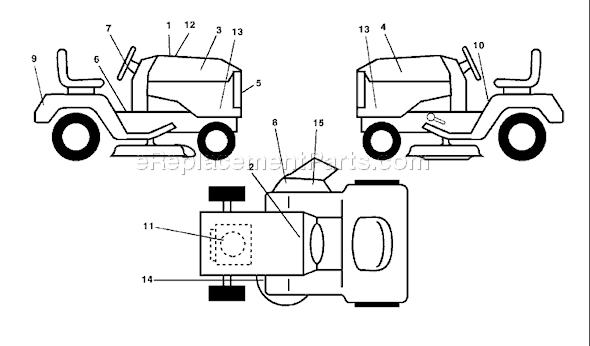 Page B Diagram and Parts List for YTH1542XPF (954567253) (2002-02) Husqvarna Lawn Tractor