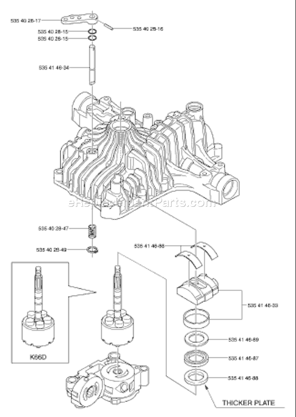 Page N Diagram and Parts List for TUFFTORQK66TRANSMISSION 2002-06 Husqvarna Lawn Tractor Accessories