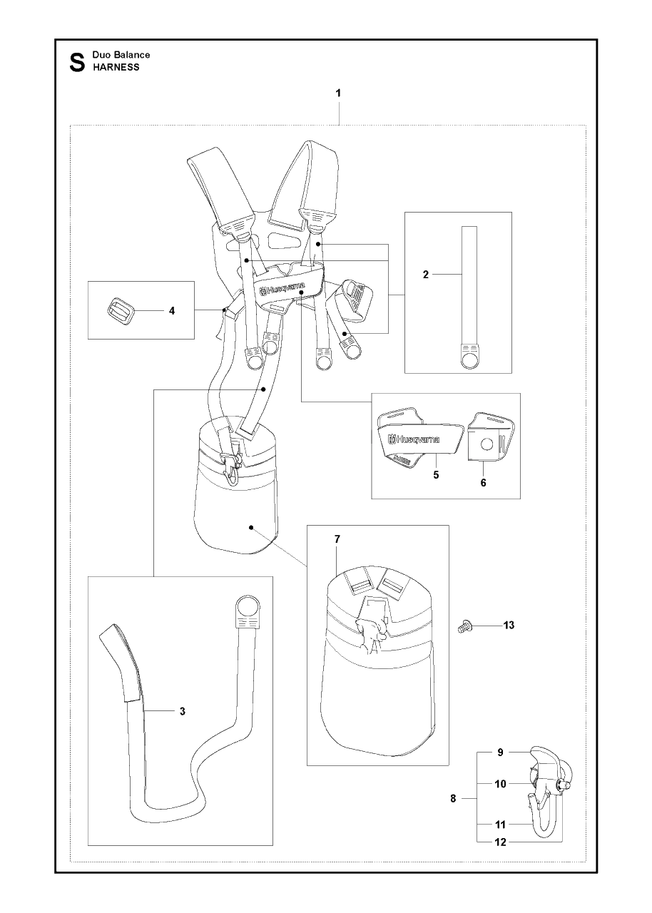 Harness Diagram and Parts List for 326LX 20091800001 & Above Husqvarna Trimmer