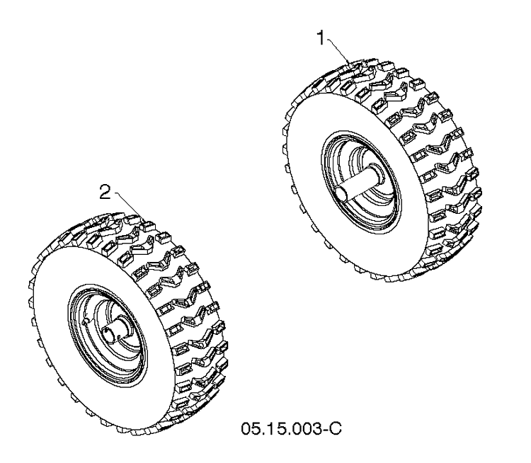 Wheels And Tires Diagram and Parts List for ST427  Husqvarna Snow Blower